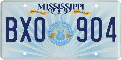 MS license plate BXO904