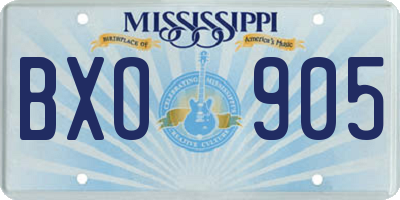 MS license plate BXO905