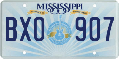 MS license plate BXO907