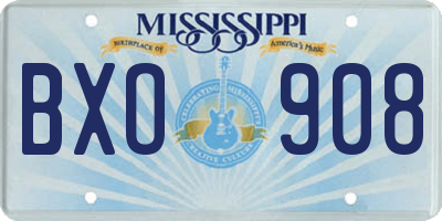 MS license plate BXO908