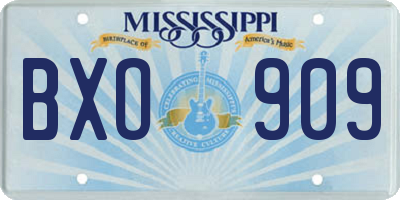 MS license plate BXO909