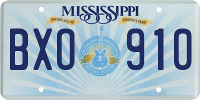 MS license plate BXO910