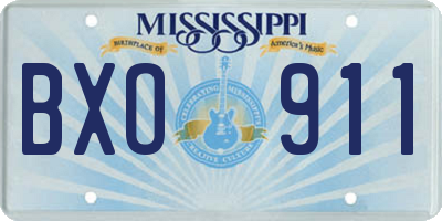MS license plate BXO911