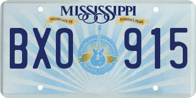 MS license plate BXO915