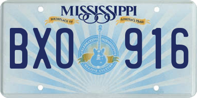 MS license plate BXO916