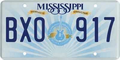 MS license plate BXO917