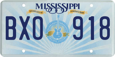 MS license plate BXO918
