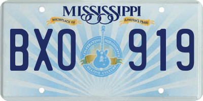 MS license plate BXO919