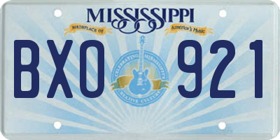 MS license plate BXO921