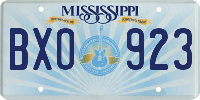 MS license plate BXO923