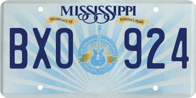 MS license plate BXO924