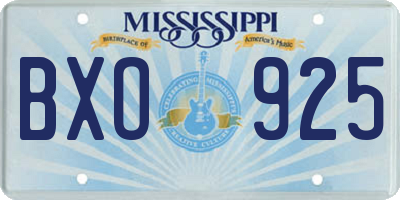 MS license plate BXO925