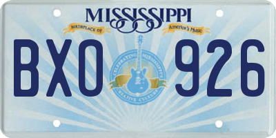 MS license plate BXO926