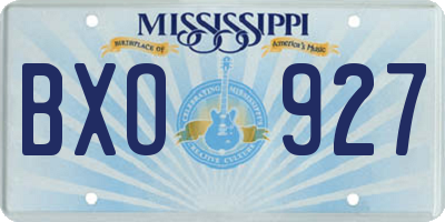 MS license plate BXO927