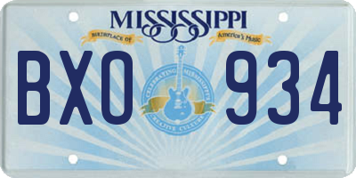 MS license plate BXO934