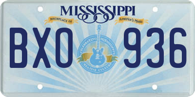 MS license plate BXO936