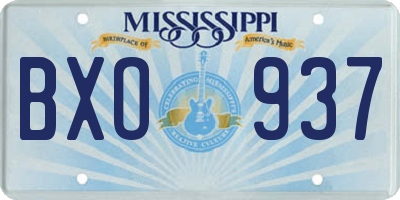 MS license plate BXO937