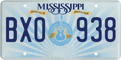 MS license plate BXO938