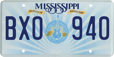 MS license plate BXO940