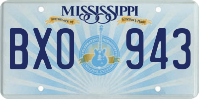 MS license plate BXO943