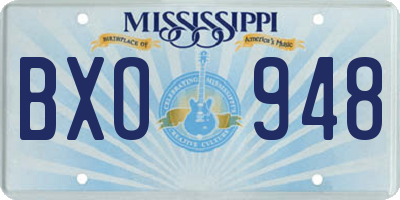 MS license plate BXO948