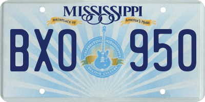 MS license plate BXO950