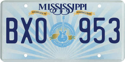 MS license plate BXO953