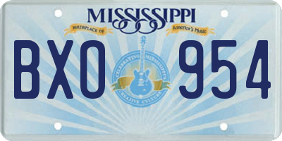 MS license plate BXO954