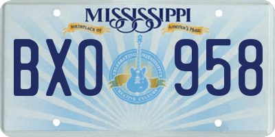 MS license plate BXO958