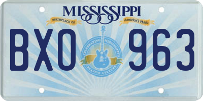 MS license plate BXO963