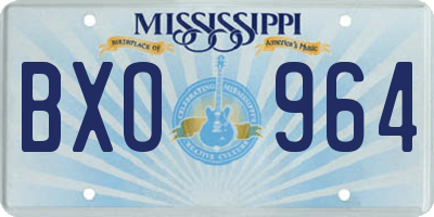 MS license plate BXO964