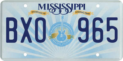 MS license plate BXO965
