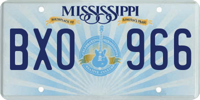 MS license plate BXO966