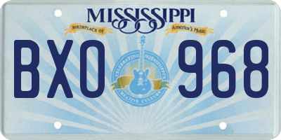 MS license plate BXO968