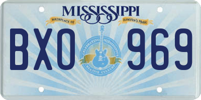 MS license plate BXO969