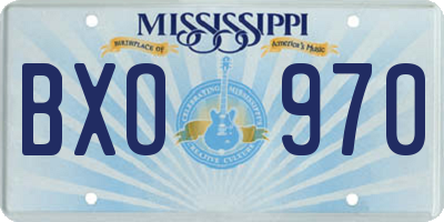MS license plate BXO970