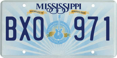 MS license plate BXO971