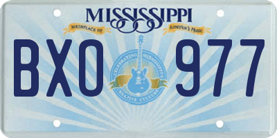 MS license plate BXO977