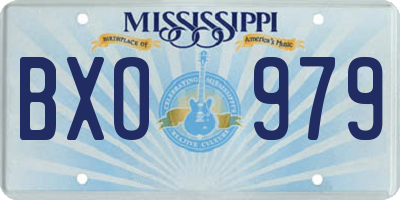 MS license plate BXO979