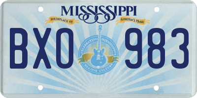 MS license plate BXO983