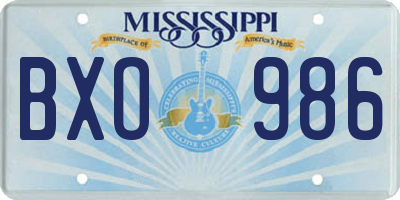 MS license plate BXO986