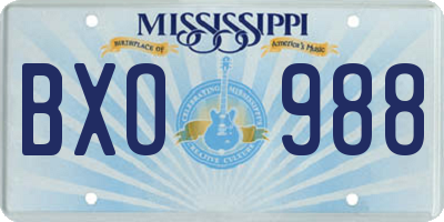 MS license plate BXO988