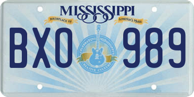 MS license plate BXO989