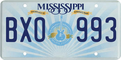MS license plate BXO993