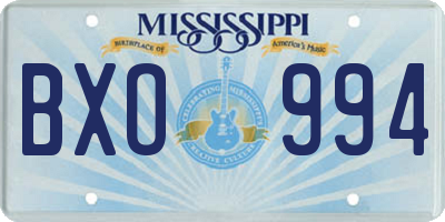 MS license plate BXO994