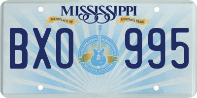 MS license plate BXO995