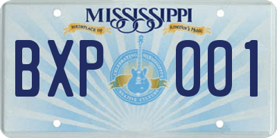 MS license plate BXP001