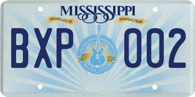 MS license plate BXP002
