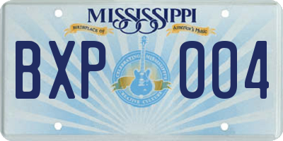 MS license plate BXP004
