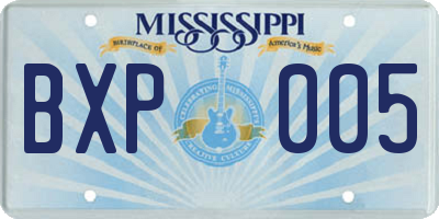 MS license plate BXP005